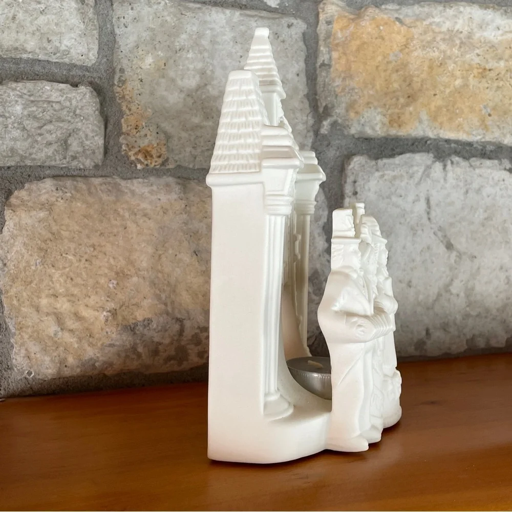 Vintage Homco Victorian Christmas Village Carolers Figurine Votive White